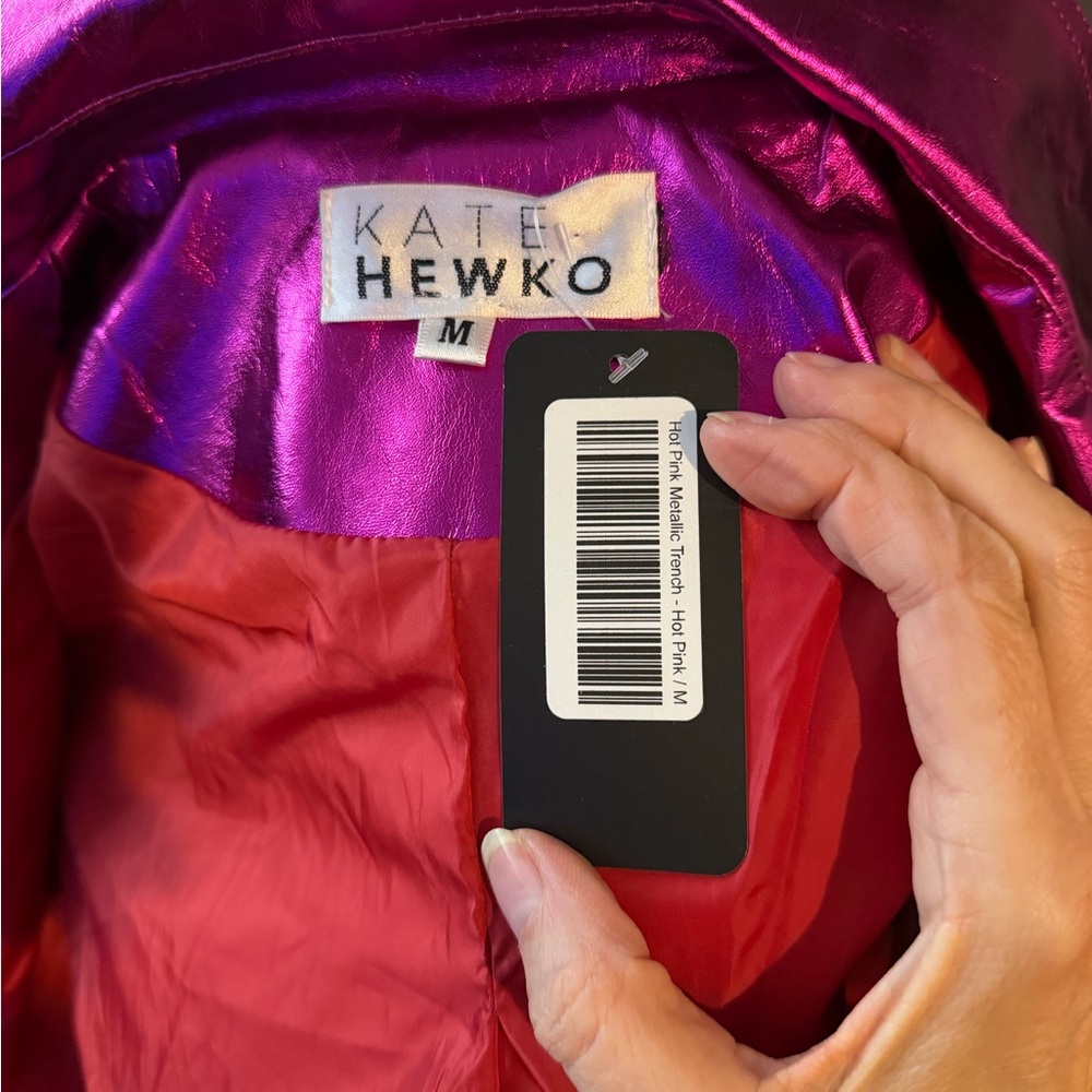 Glamorous Fuchsia Trench Coat - Picture 4 of 7